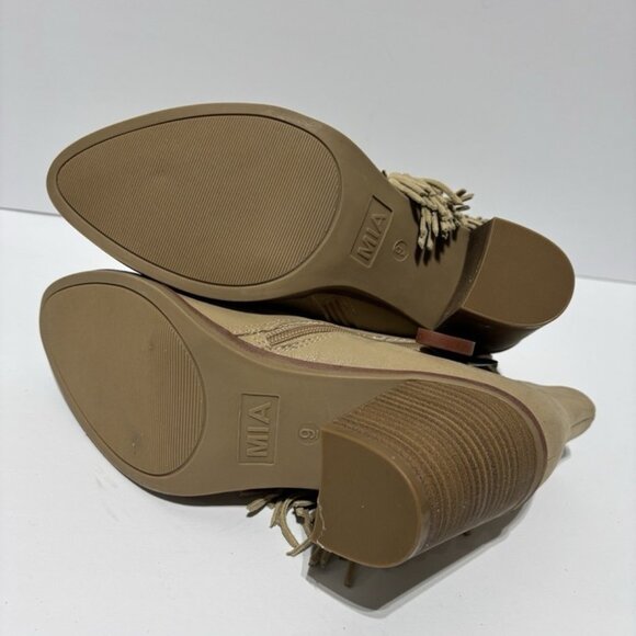 Mia Women’s Cisco Fringe Ankle Booties Natural, Size 9 M - Picture 5 of 6